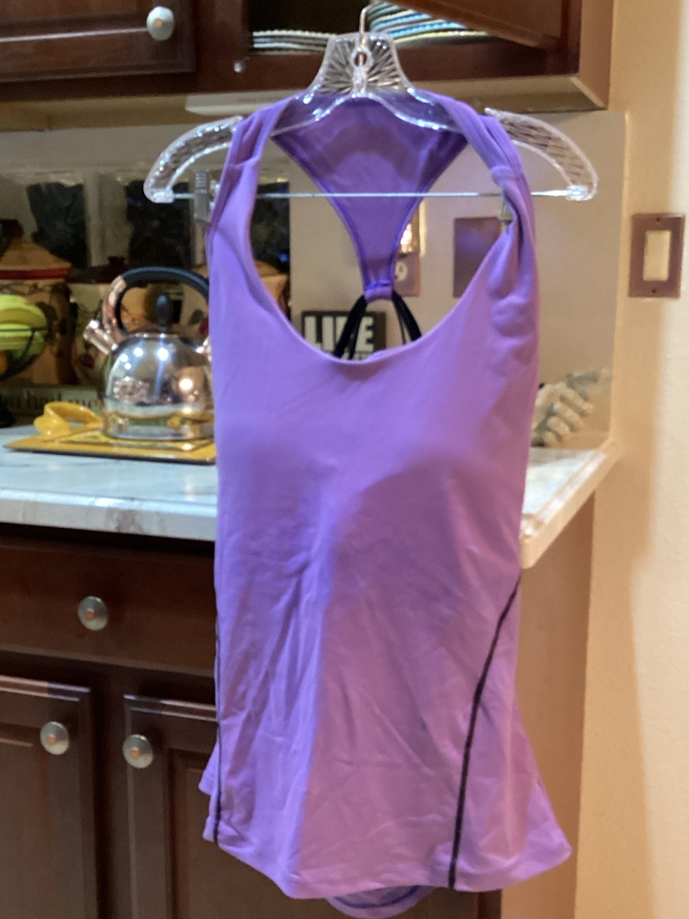 Women's Purple Racerback Tank Top with Built in Bra